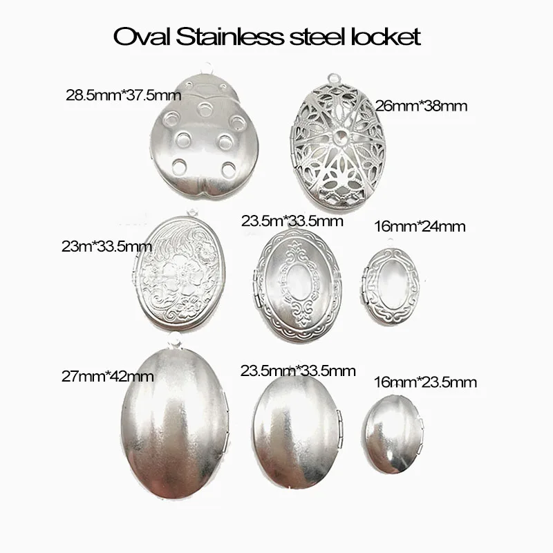 Oval Bettle Lockets Station 20pc/Lot DIY Photo Frame Stainless Steel Charms Making Family Memories Women Kids Gift Jewelry