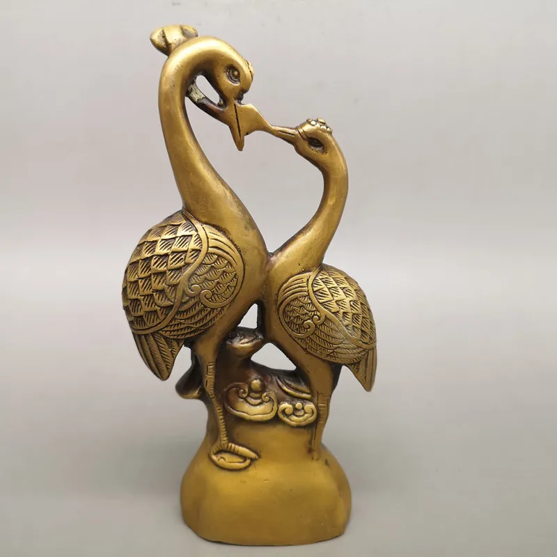 

Double Crane Decoration Xianhe Craft office accessories copper office decoration
