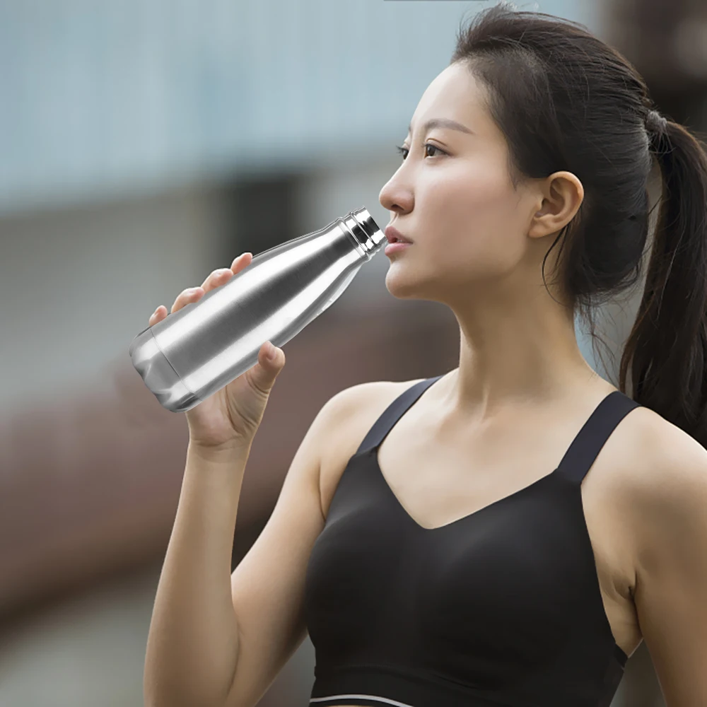 Single Wall Water Bottle Outdoor Travel Sports Drink Bottles 350ML 500ML 750ML 1000ML Stainless Steel Water Cola Bottle water bottle