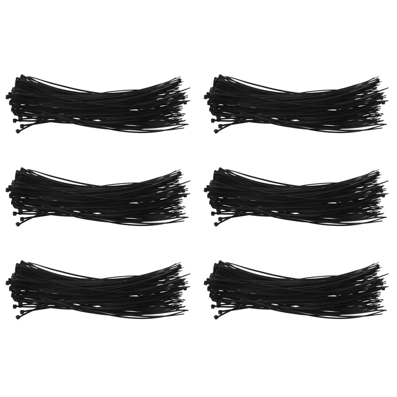 

600 X тонкие черные кабельные стяжки Zip Ties Cord Strap Wrap 200 мм X 3 мм