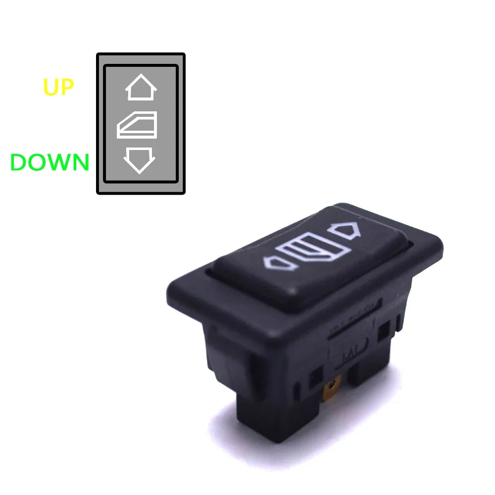 

1x Window Regulator Switch with Green Indicator 6 Pin 20A ON/OFF SPST Rocker DC12V/24V Black Switch Auto Universal Interior