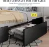 Full Size Platform Bed Frame with 3 Storage Drawers, Faux Leather Upholstered, Wooden Slats Support, No Box Spring Needed 3