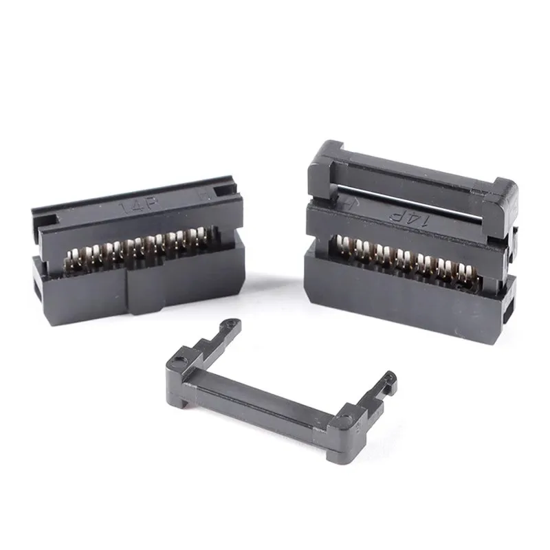 Wire Connectors 10pcs FC 6P/8/10/12/14/16/18/20/24/26/30/34/40/50/60/64 Pin 2.54mm Pitch Female IDC Socket Connector Ribbon Cable