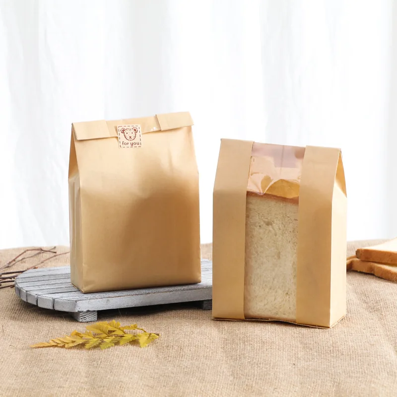 Bread Packaging Paper Bags Window | Paper Pack Bag Window Bread - 50pcs  Kraft Paper - Aliexpress