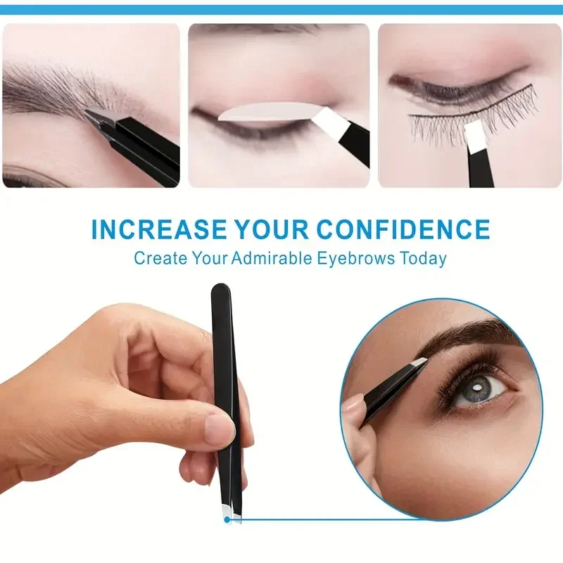 Tweezers Set-Precision Stainless Steel Eyebrow And Facial Hair Debris And Endogenous Hair Removal Suitable for Both Men And Wome