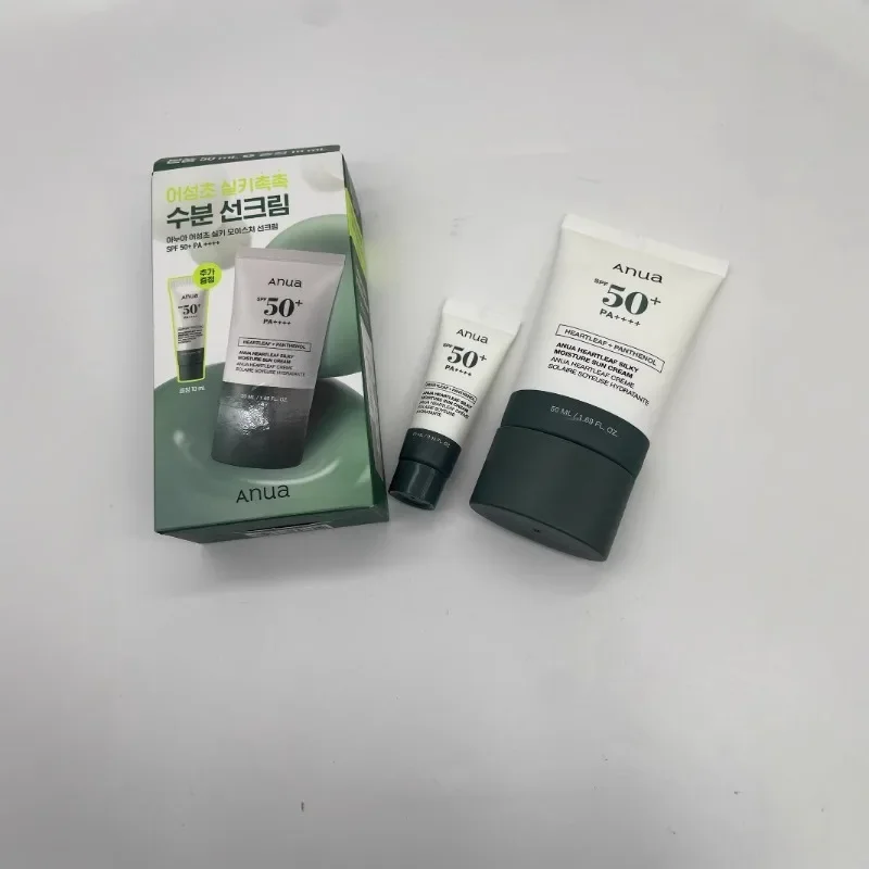 Anua Houttuynia Cordata Sunscreen 50ml + 10ml Set Box Repair Isolation Clear Silky