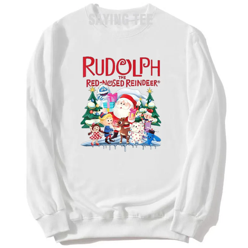 Niedlicher Rudolph die rote Nase Rentier Pullower Pullover Weihnachten spezielle Weihnachts kostüm Langarm T-Shirt Urlaub Weihnachten Sweatshirt