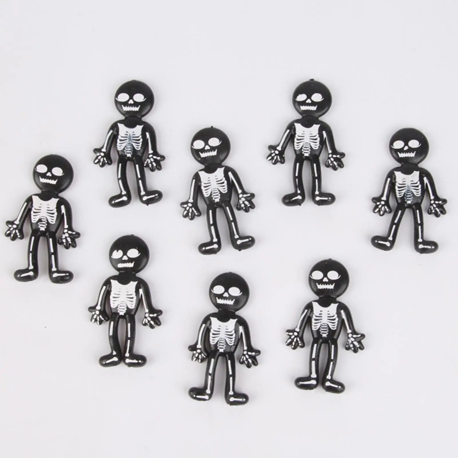 Black Fidget Toys Halloween Stretchy Toy Mini Fidget Skeleton Stress Relief Squeeze Toys Safe Halloween Party Favor Decoration