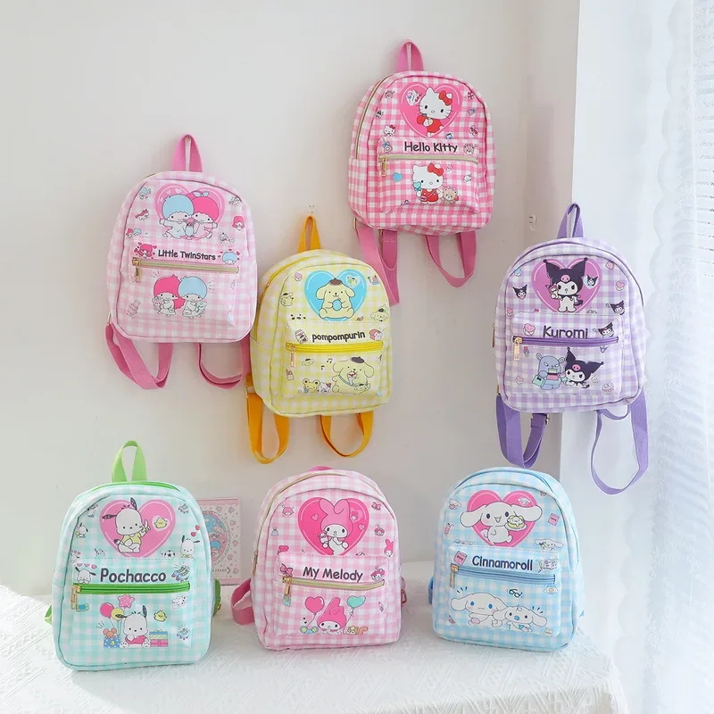 

Sanrio Anime Mymelody Kuromi Cinnamoroll Children Backpack Travel Bag Schoolbag Girls Kindergarten Bookbag Mochila Birthday Gift