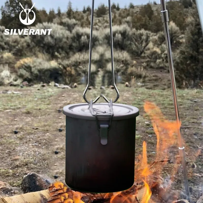 Pure Titanium Pot Cooking Multifunctional Outdoor Camping Large Capacity Pot Cooking Artifact Boiling Water