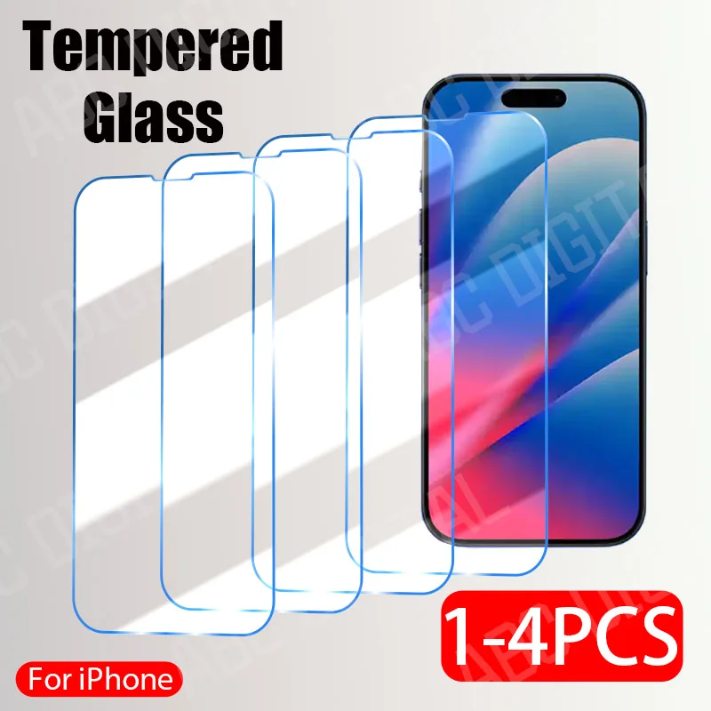 1/2/3/4PCS Screenprotector voor iPhone 17 16 15 14 13 12 11 Pro XS Max Gehard Glas voor iPhone 17 Air X/XS 13 12 Mini SE 2022