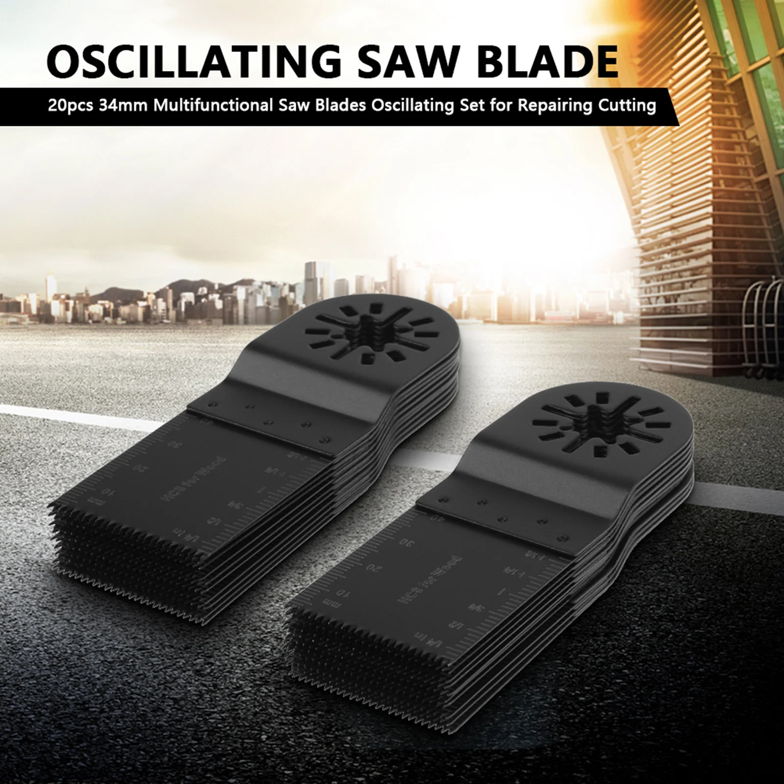 

20Pcs Oscillating Saw Blades 34mm High Carbon Steel Multi-Function Renovator Saw Blade for Wood Plastic Metal Cutter