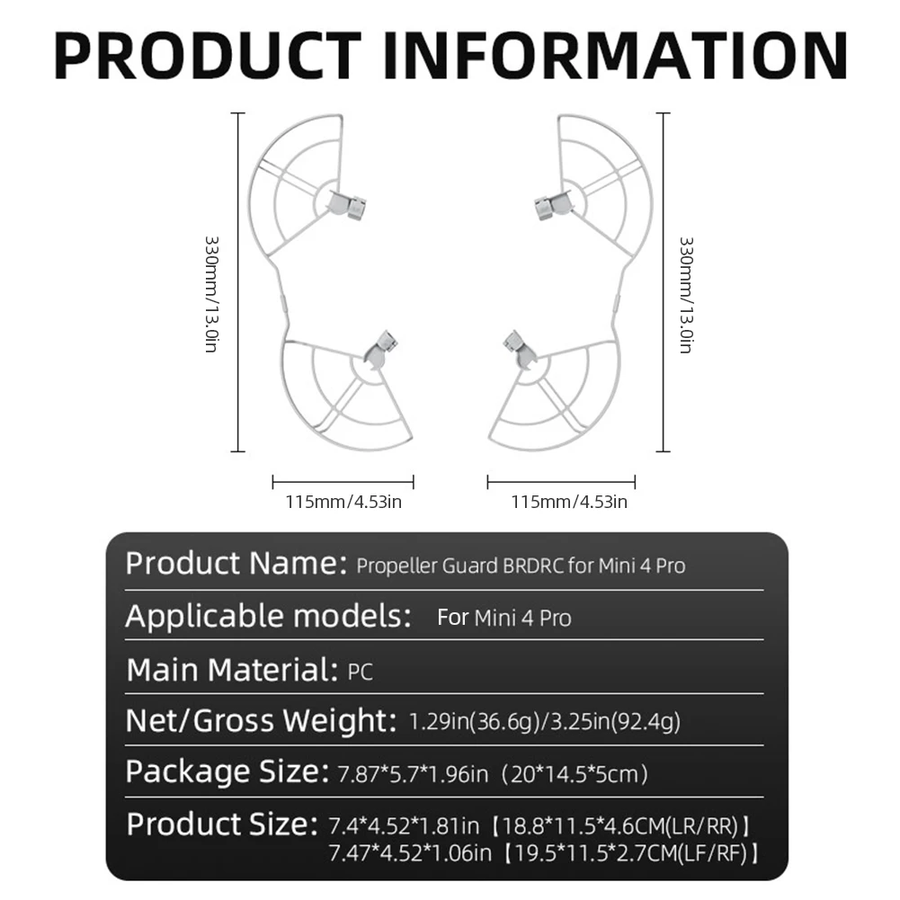 Protection d'hélice pour DJI Mini 4 Pro - Garde anti-collision légère