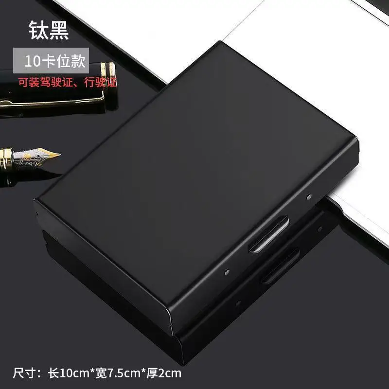 Porta Carte Credito Alluminio Portafoglio RFID Per Uomo - 10 Scomparti In Acciaio Inox, Blocca NFC E Frodi Digitali Rfid Protection Card