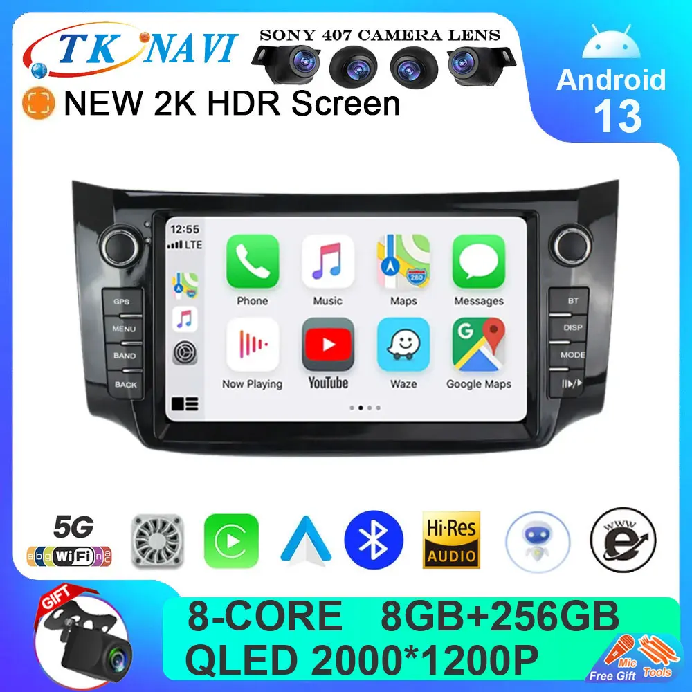 

Автомобильный радиоприемник на Android 13 для Nissan Sylphy B17 Sentra 12 2012-2018, навигация GPS, сенсорный экран, мультимедийный видеоплеер, Wi-Fi