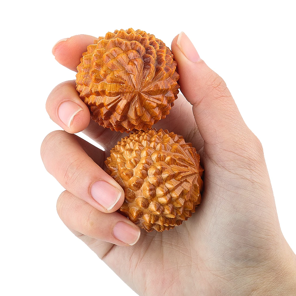 

1PC Thuja Wooden Hand Massage Ball Durian Fitness Handball Hand Exercising Yoga Meditation Therapy Stress Pressure Relief Tool