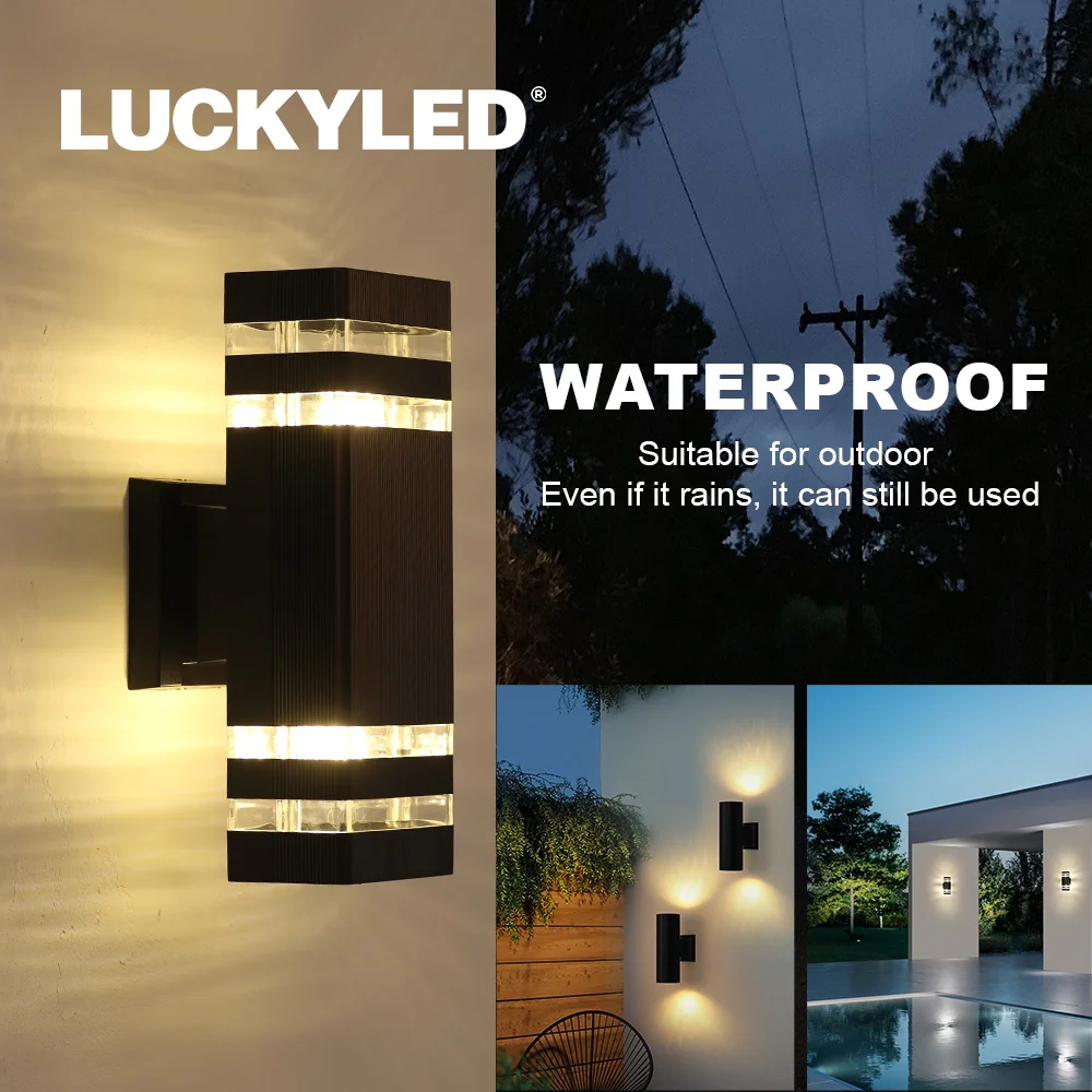 LED Wall Lamp Decor Wall Light LED E27 Bulb Waterproof socket Plastic Sconce Outdoor External Stairs Lights Entrance Fixture