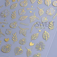 2 autocollants adhésifs 3D pour ongles, effet bronzant, thème Halloween (Château, Chapeau de Sorcier, Fantôme, Citrouille), pour manucure de fêtes 6