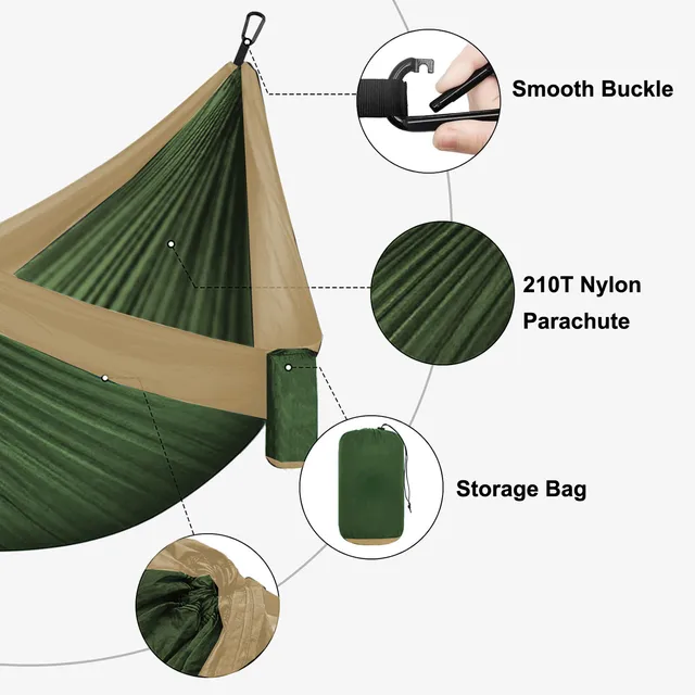 Shortened Product Name: Portable Nylon Camping Hammocks with Straps 2