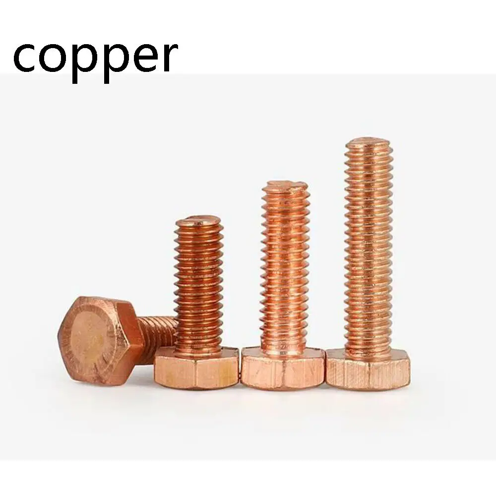 

99.9% Pure Copper Allen Screws Hex Head Bolts DIN933 M12 M16 M20