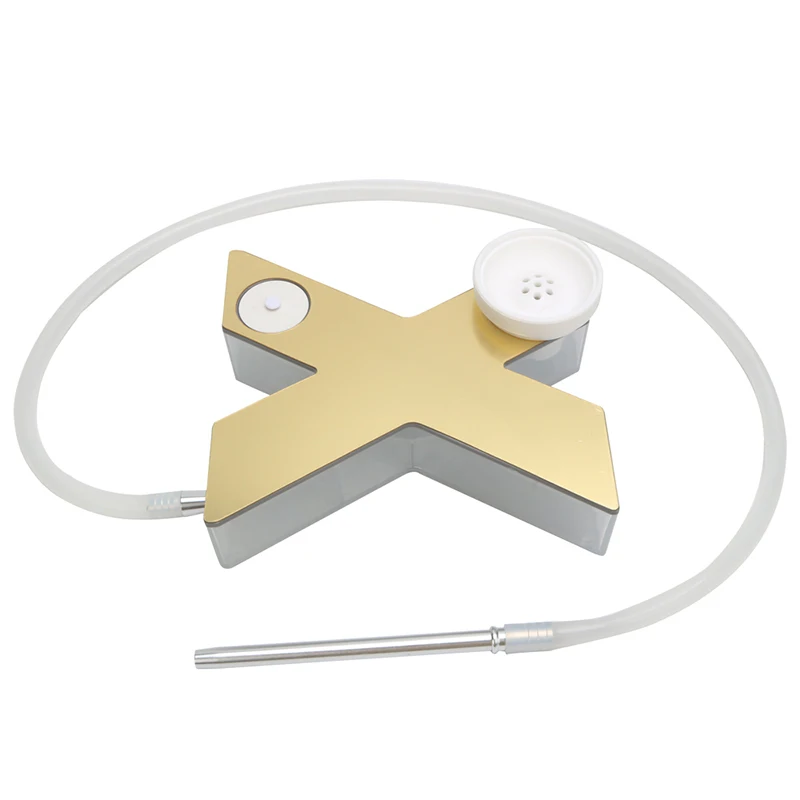 

Golden Color X Hookah Shisha Hookah Set Shisha Kit with LED Light Acrylic Narguile Smoking Hookah Set Shisha Item Accessories