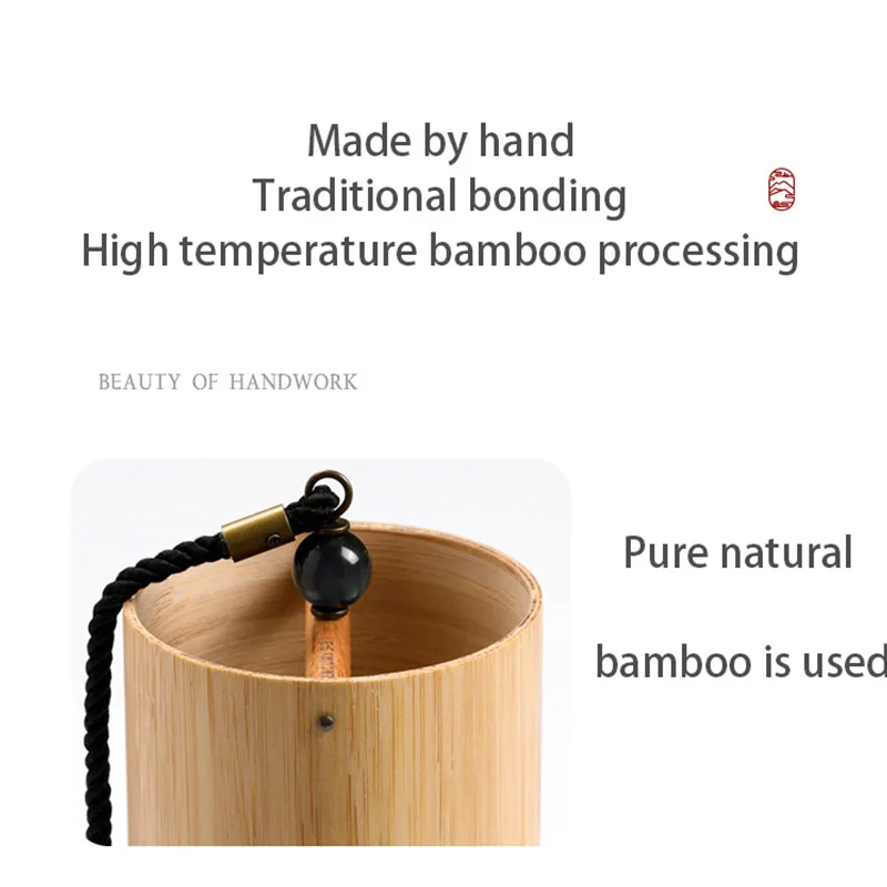 Hluru Windbell Bamboo Wind Chime 8 Tone Rods Windchimes Zen Meditation Craft Home Garden Patio Hanging Ornaments C G Am Dm Chord outdoor wind chimes,wind bell pendant