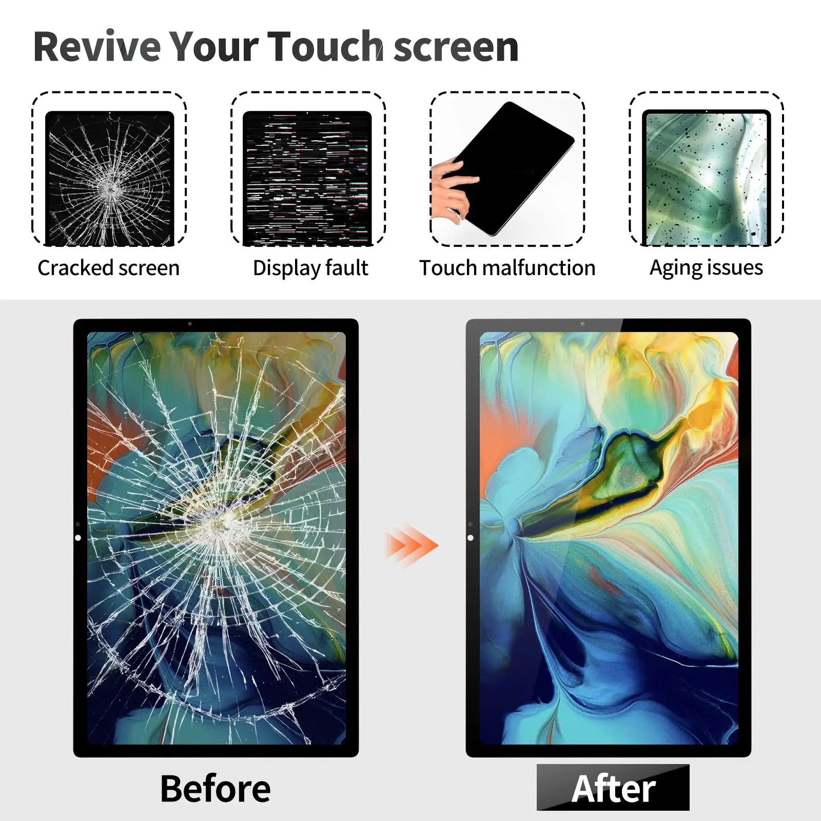 Écran LCD + Vitre Tactile Pour Samsung Galaxy Tab A 10.5 2018 - Blanc, Neuf Avec Outils