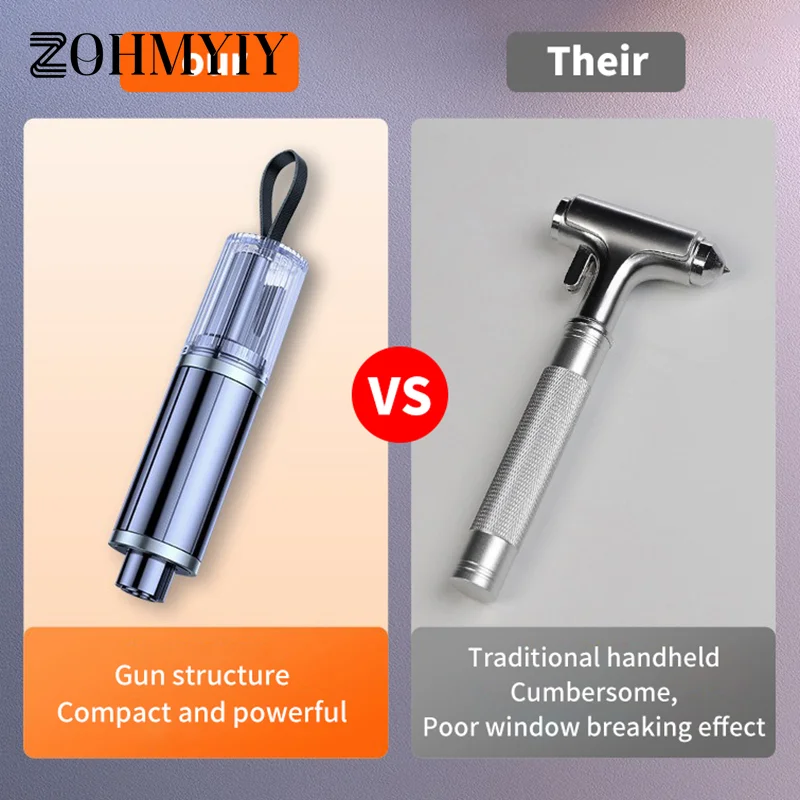 Safety Hammer Car Window Breaker Keychain Emergency Escape Tool Auto Safety Seatbelt Cutter Life Hammer Break Glasses Cut Belt.