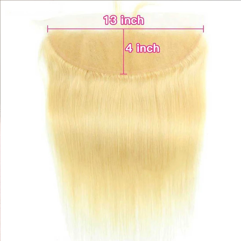 22 Inch 613 Blonde 13x4 Transparent Lace Frontal Brazilian Virgin Hair Pre-Plucked Full End Straight Human Hair Frontal human hair lace product human hair frontal