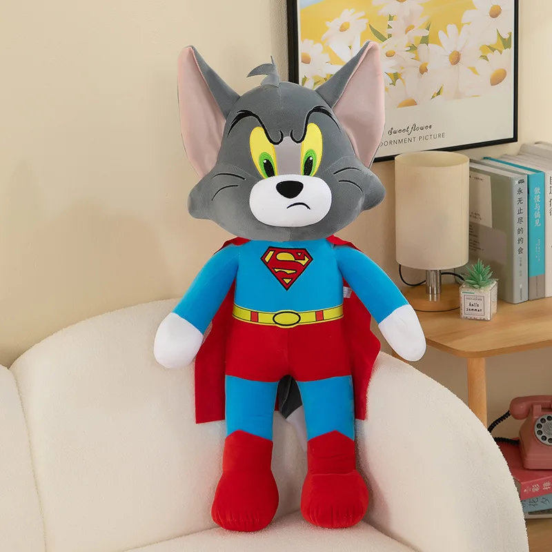 MINISO 40cm Disney Tom and Jerry Plush Toys Cute Cartoon Superman Plushies Stuffed Animals Doll Toys Kids Birthday Gifts 3