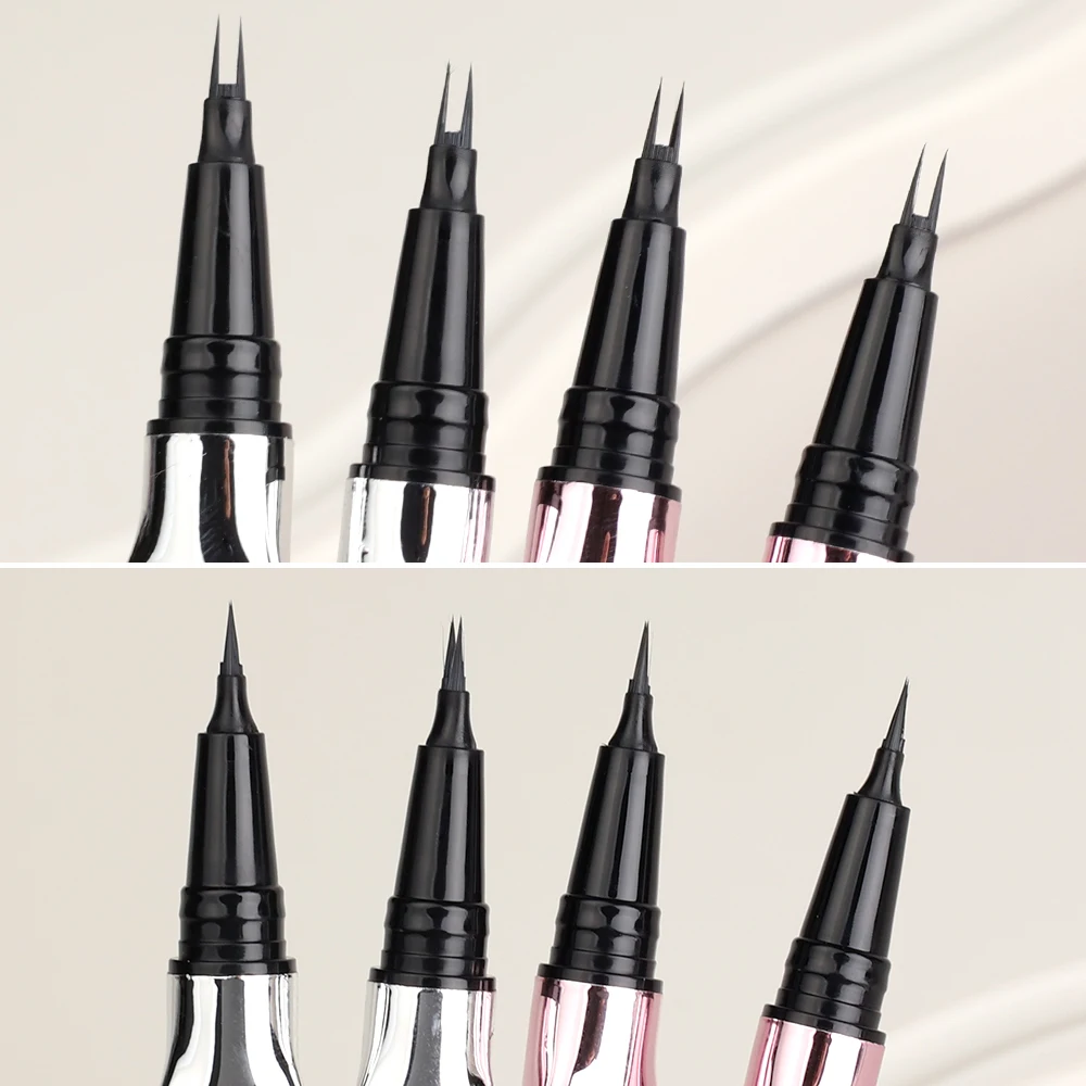 2 Forks Liquid Eyebrow Pencil Long Lasting Natural Liquid Eyebrow Tattoo Pen Waterproof Sweatproof Lower Eyelash Makeup Cosmetic