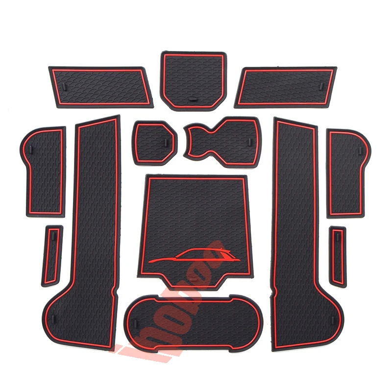 

1 Set Non-Slip Interior Soft Rubber Door Panel Mats Cup Holder Pad For Volkswagen T-ROC