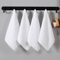 4Pcs 25x25cm Small Square White Soft Cotton Solid Color Home Hotel Bathroom Multifunctional Cleaning Hand Towel 2