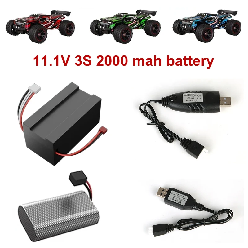 Batterie LiPo 11.1V 2000mAh pour RC - Lot de 2 avec Chargeur