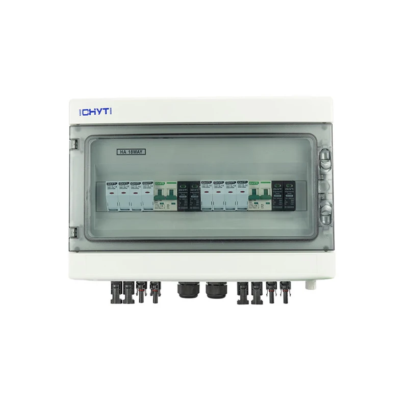 

CHYT 4 Input 2 Output 1000V Outdoor Waterproof IP65 PV Solar Surge Lightning Protection DC Combiner Box