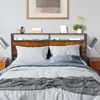 Metal and Wood Headboard with Charging Station,Dresser for Bedroom with 4 Drawers 2