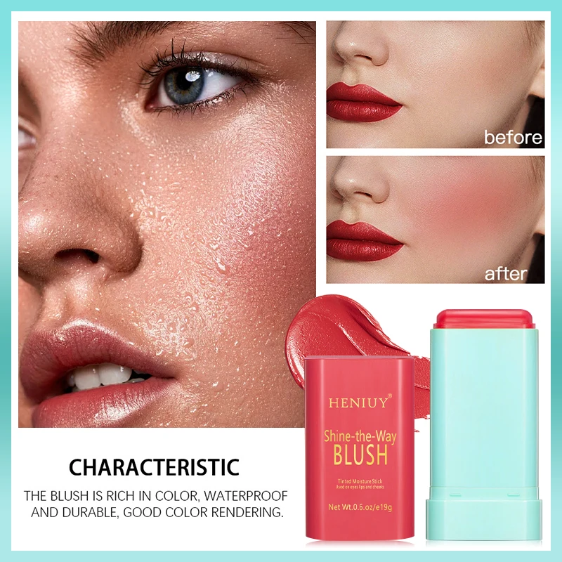 1pc Face Natural Matte Blush Balm Expanding Color Highlighter Fix Rouge Blush Stick