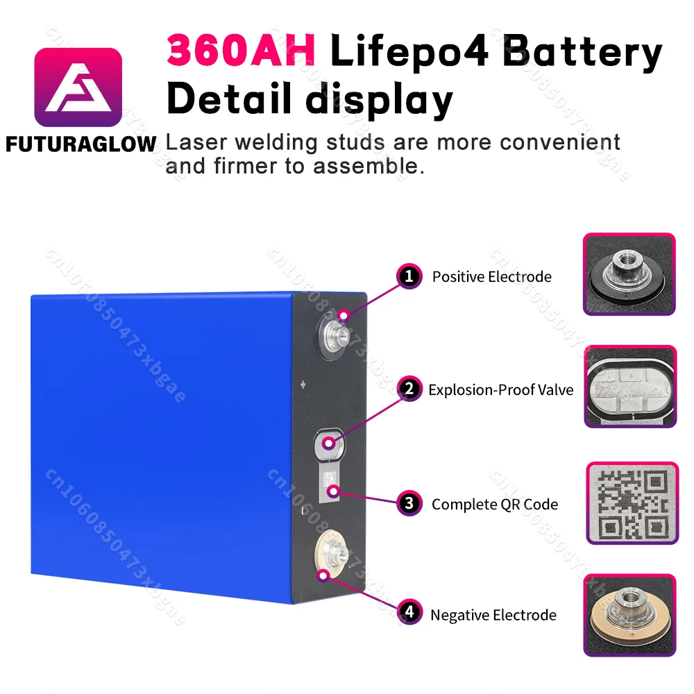 EU US STOCK 3.2V 360Ah LiFePO4 Battery 10000+ Cycles Brand New for Camping RV Boats Yacht Golf Carts Forklift Solar Cells NO TAX 3
