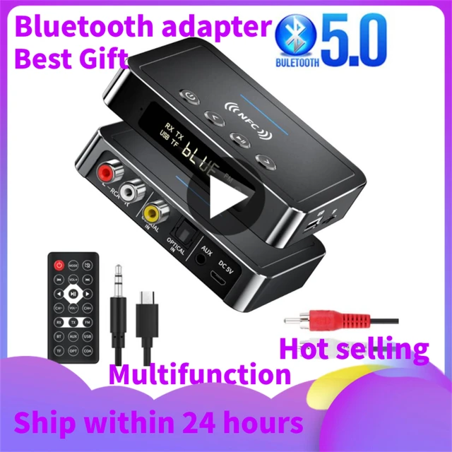 Transmisor Receptor Compatible Con Bluetooth, Fm Estéreo Aux, Jack De  3,5mm, Rca Óptico, Inalámbrico, Nfc, Adaptador De Audio Para Tv Y Pc -  Adaptadores Inalámbricos - AliExpress