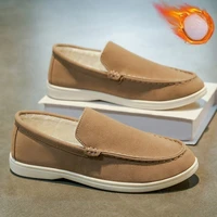 New Winter Fleece Men's Cotton Boots Korean Fashion Casual Trendy Warm Loafers