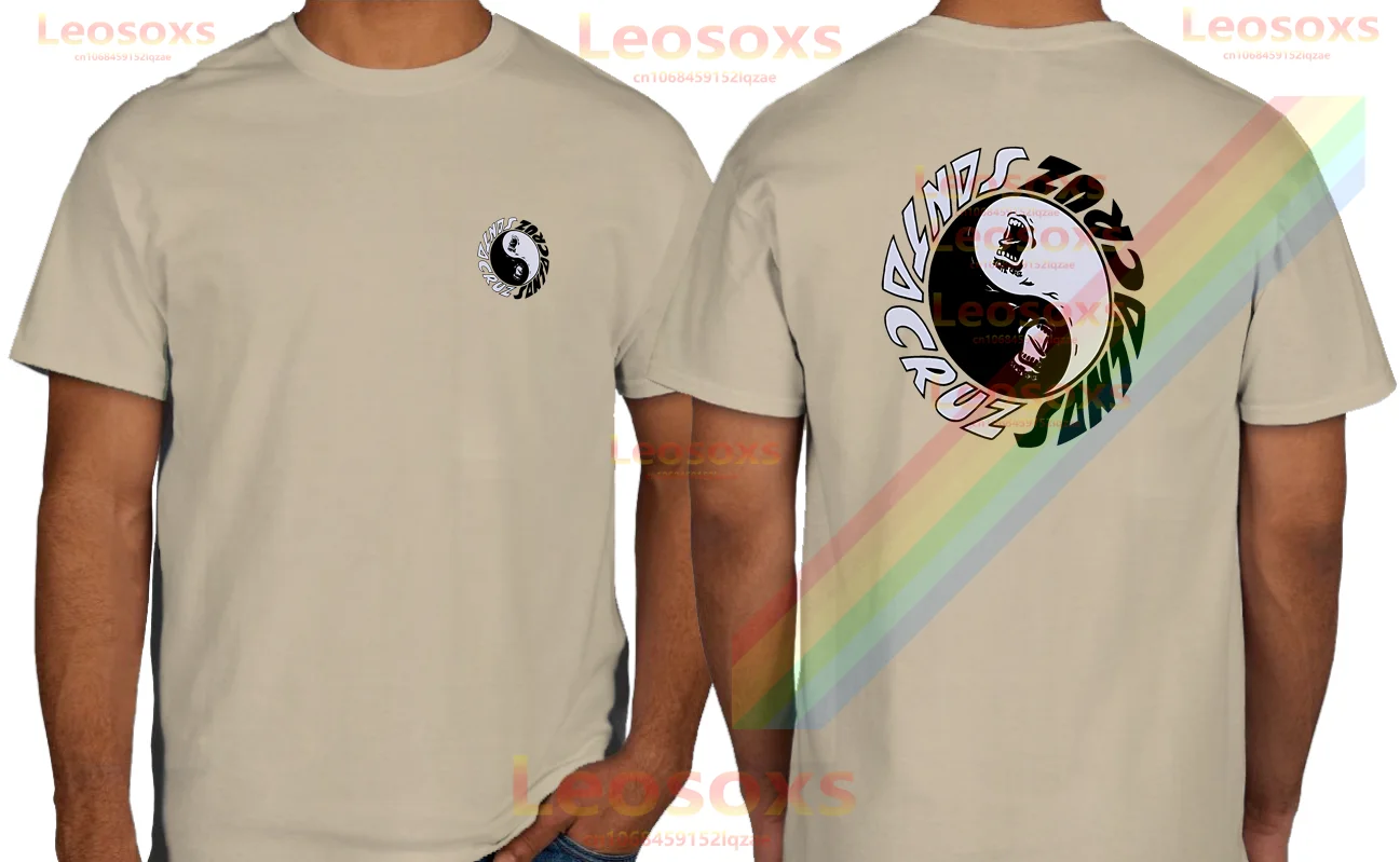 

[TEW] Men's summer retro Tai Chi figure santas Leosoxs T-shirt casual printed cruz pure cotton comfortable women's short sleeves