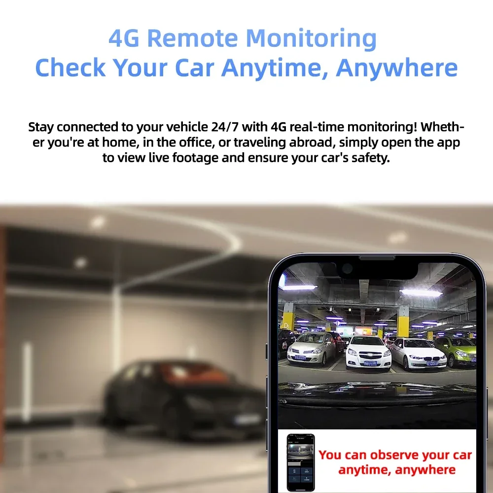 PEGATAH 4G LTE Dash Cam 4K Recording Car Camera DVR Night Vision Video Recorder Remote Monitoring 24H Parking Monitor Camera ACC