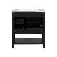 30inch Transitional Style Bathroom Vanity Cabinet Combo with Ceramic Sink Soft Close Door 1