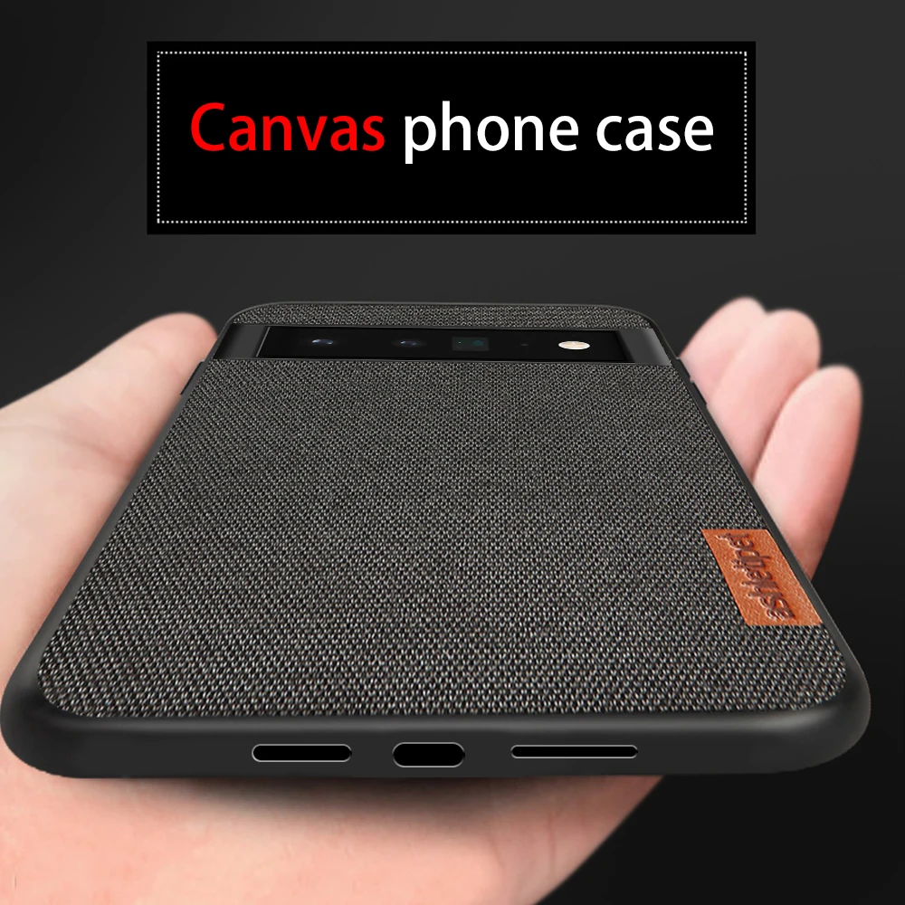 

Fabric Canvas Phone Case for Google Pixel 8 7 Pro 7A 7Pro 8Pro 5G Tpu Bumper Frame 360 Full Protective Back Cover