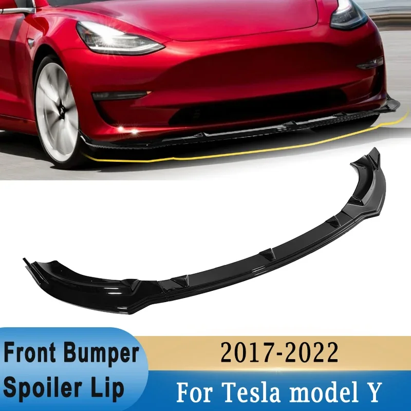 For Tesla Model Y-Front Bumper Lower Spoiler Lip Car Modification Styling Bumper Diffuser Lip Protector Body Kit