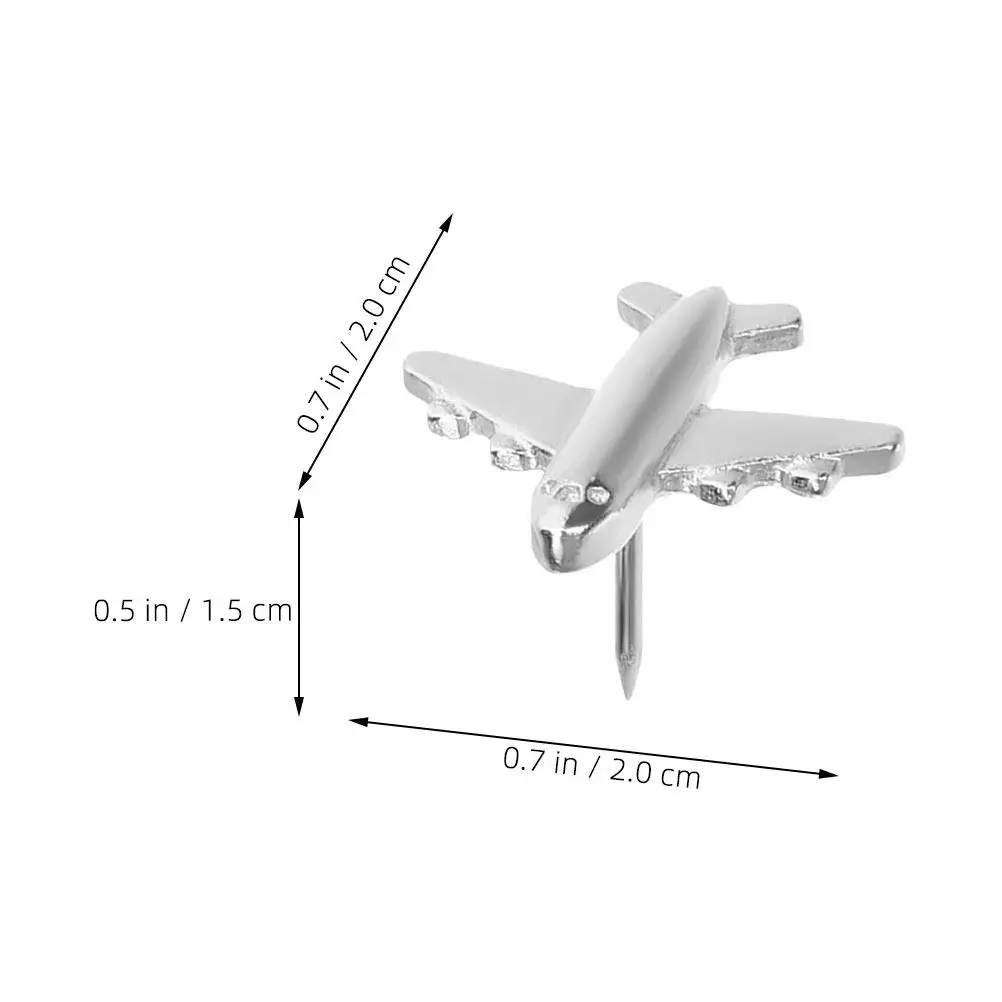 24개 항공기 모양 금속 푸시핀, 강력하고 가벼운 벽걸이용 압정, 지도, 사진, 달력, 할 일 목록, 게시판 장
