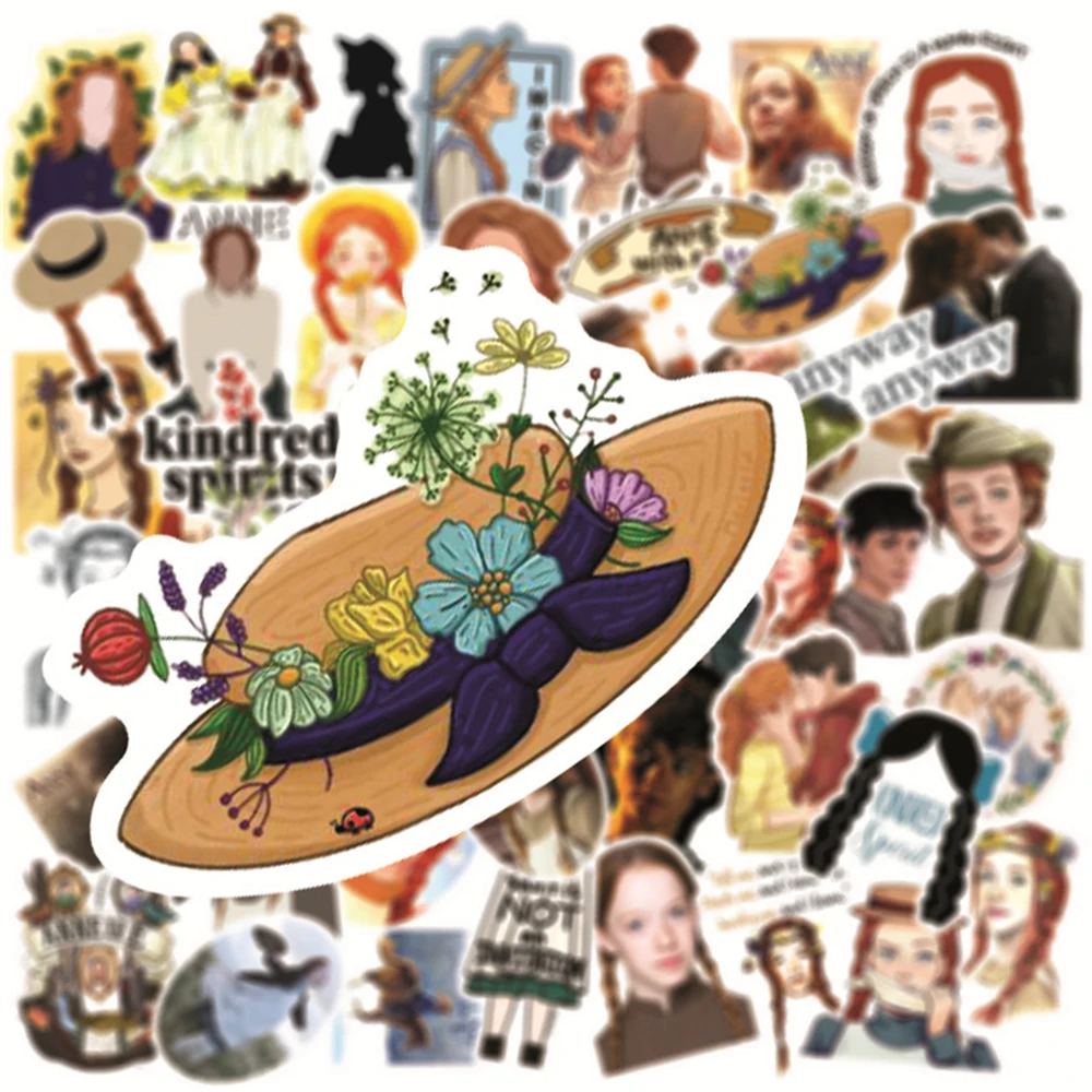 50PCS TV Show Anne With an E Stickers Motorcycle Travel Luggage Fridge Laptop Waterproof Classic Sticker Cool Decal Toys Gifts