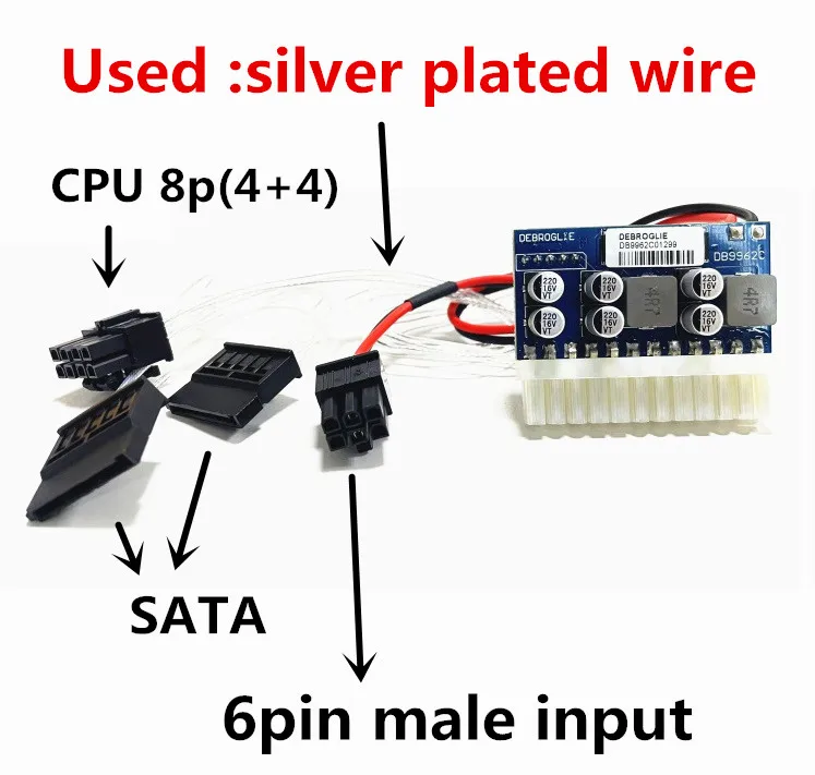 DC-ATX-160W 12V Pico ATX Power Supply - 6pin Input, Mining PSU, 24pin MINI ITX PC Power Description Image.This Product Can Be Found With The Tag Names Dc atx 160w pico switch psu, Mini itx, Mini itx atx power supply adapter, Pico itx power supply 12v