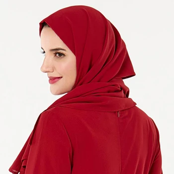 ETOSELL Women Muslim Hijabs Scarf Head Hijab Wrap Red Full Cover up Shawls