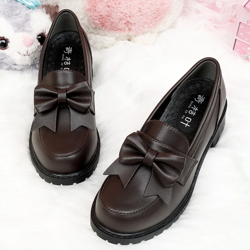 

Jk Uniform Shoes Basic Mid-heel Women's Orthodox Rubber Platform Pu Leather College Style Cos Japanese Loafers Women Shoes